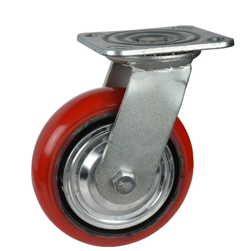 VXB Brand 4 Inch Caster Wheel 2205 pounds Swivel Cast Iron Polyurethane Top Plate Load Capacity=2205 lb Mounting Type= Top Plate Mounting= Swivel 