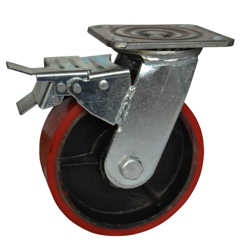 Steel Caster Wheel with Swiveling Top Plate Load Capacity Great for Stationary Loads that are Not Frequently Moved 1050 lb 8-Inch